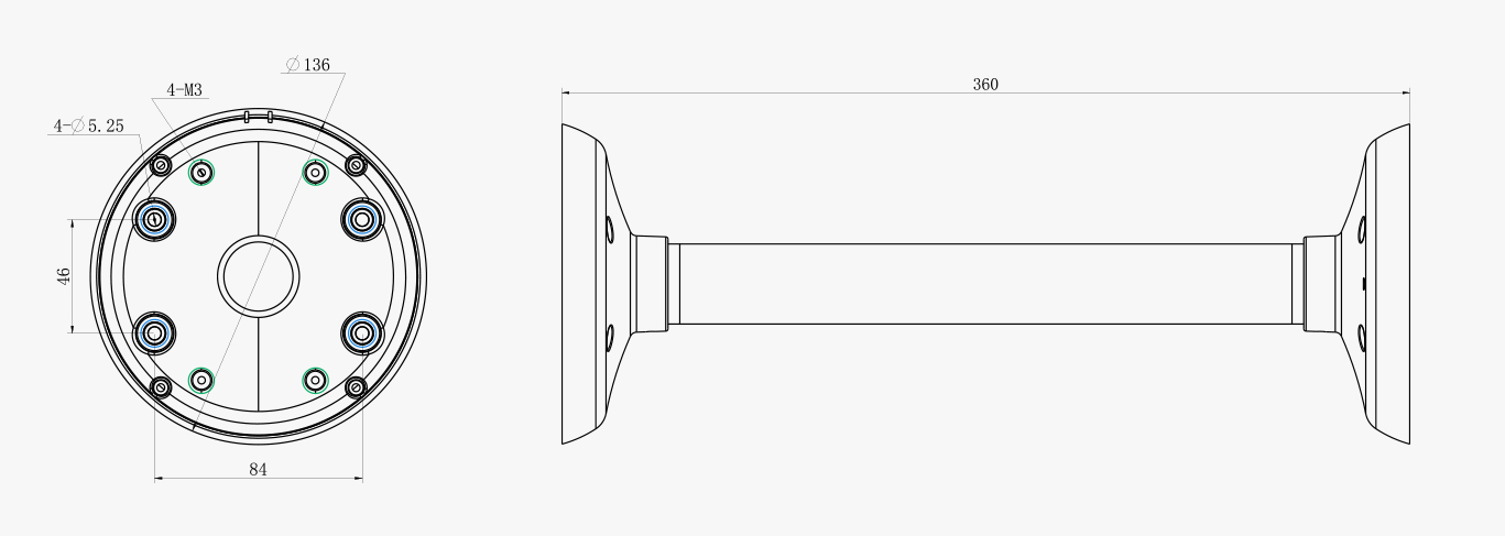 Потолочный кронштейн Milesight MS-A76